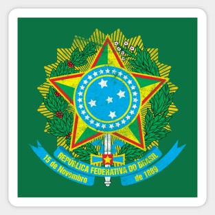 Brazil / Vintage Look Faded Flag Design Sticker